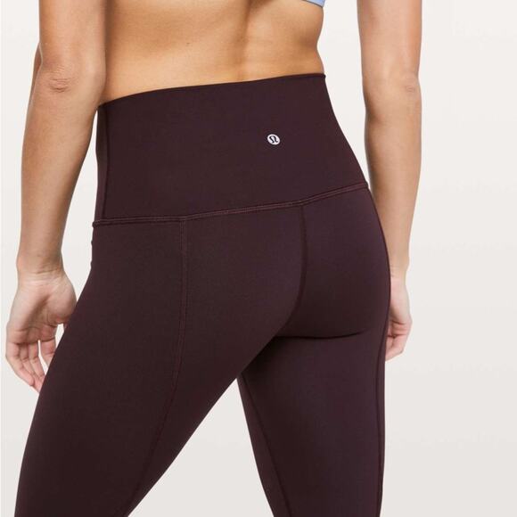 Lululemon Wunder Under Crop II Roll Down Scallop Full-On Luxtreme 24" Plum 4 - Picture 6 of 15